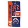 [Personalization Only] OFFICIAL MLB Colorblock Personalized Beach Towel - Mets