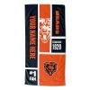 [Personalization Only] OFFICIAL NFL Colorblock Personalized Beach Towel - Bears