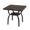 Cast Aluminum Outdoor Side Table, Anti-Rust Outdoor Square End Table, Patio Coffee Bistro Table for Indoor Garden Porch Balcony, Antique Bronze