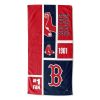 [Personalization Only] OFFICIAL MLB Colorblock Personalized Beach Towel - Red Sox