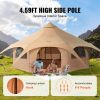 VEVOR Canvas Tent, 4 Seasons 5 m/16.4 ft Bell Tent, Canvas Tent for Camping with Stove Jack, Breathable Yurt Tent for up to 8 People