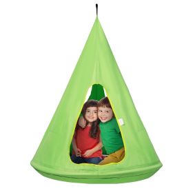 VEVOR Kids Nest Swing Chair, Hanging Hammock Chair with Adjustable Rope, Hammock Swing Chair for Kids Indoor and Outdoor Use (39" D x 52" H) (Type: Semi-Enclosed, Color: Green)