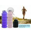 500ml outdoor retractable water bottle portable collapsible silica gel sports cup