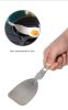 Outdoor folding frying spatula camping portable 304 stainless steel rice spatula barbecue picnic tableware hiking travel funnel