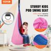 VEVOR Kids Pod Swing Seat, Hanging Hammock Chair with LED Lights Strings, Inflatable Cushion